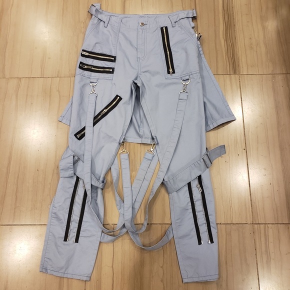 Pants - Blue bondage pants